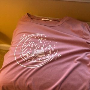 Super cute, dark pink forest T-shirt